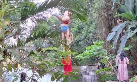 Du khách tập yoga nhào lộn phản cảm trong chùa Thái Lan