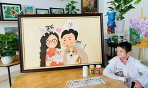 Cậu bé ‘độc lạ’ Bình Dương vẽ cuộc đời rực rỡ bằng đôi tay chỉ còn hai ngón cử động tốt