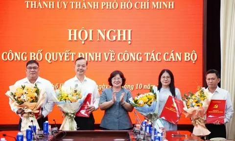 Thành ủy TP.HCM điều động 4 cán bộ về Ban Nghiên cứu phát triển
