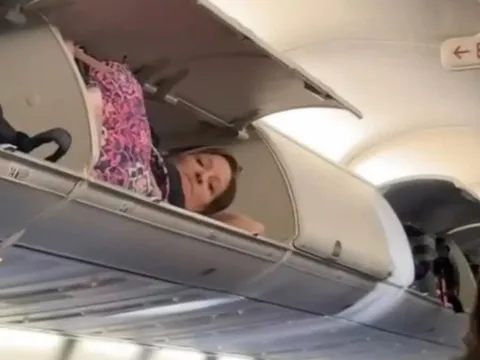 Người phụ nữ ngủ trong khoang hành lý máy bay gây sốc