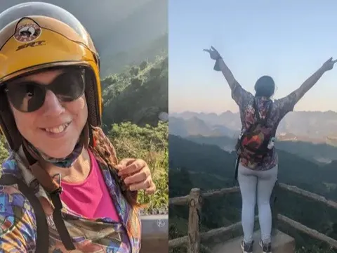 Phượt xe máy lên Hà Giang, khách Tây 'gặp nạn' khi ôm khúc cua hẹp