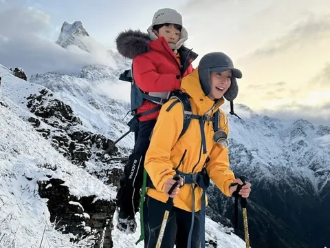 Tranh cãi mỹ nhân 'Vườn sao băng' địu con 6 tuổi leo núi ở Himalaya