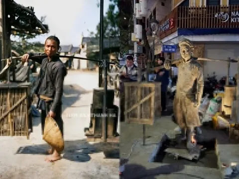 Hà Nội đặt tượng người gánh phở tại 'phố đêm' Tống Duy Tân