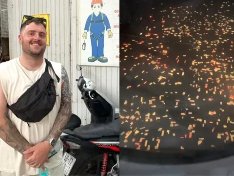 Khách Tây nhìn cảnh 'như giấy màu' từ cửa sổ máy bay qua Việt Nam