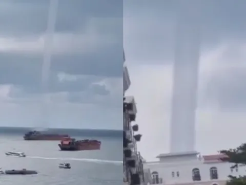 Vòi rồng cao hàng trăm mét xuất hiện ở Phú Quốc