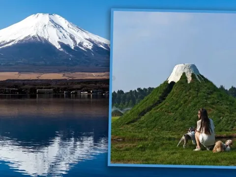 Khách chán ngán nhìn ngọn đồi 'nhái' núi Phú Sĩ tại Trung Quốc