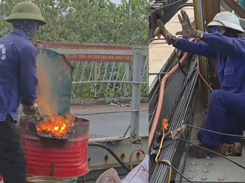 Khách Tây ngỡ ngàng nhìn màn 'gắp lửa bỏ tay người' trên cầu Long Biên