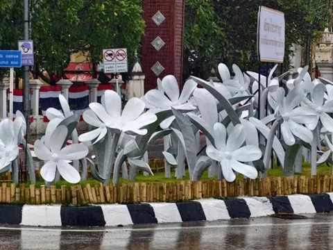 Vườn hoa liên tục phải đổi màu giữa quốc tang ở Thái Lan
