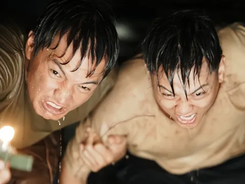 Hoài Lâm, Quang Tuấn chật vật "trốn chạy" trong cống ngầm