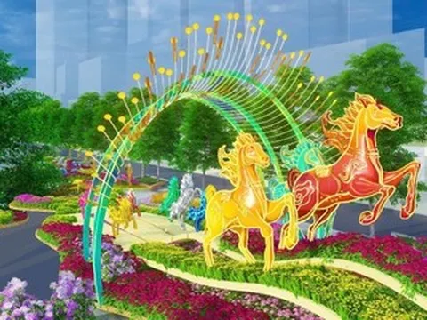 Đường hoa Nguyễn Huệ tết Bính Ngọ lần đầu có thiết kế ngày và đêm