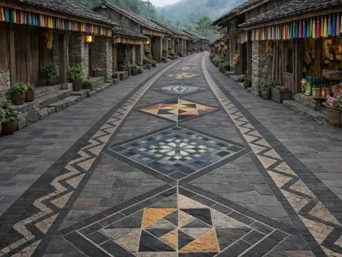 Lô Lô Chải lát đá đường nội thôn