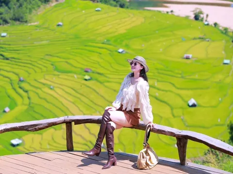 Mùa lúa chín gây 'sốt' ở Măng Đen nhìn từ trên cao