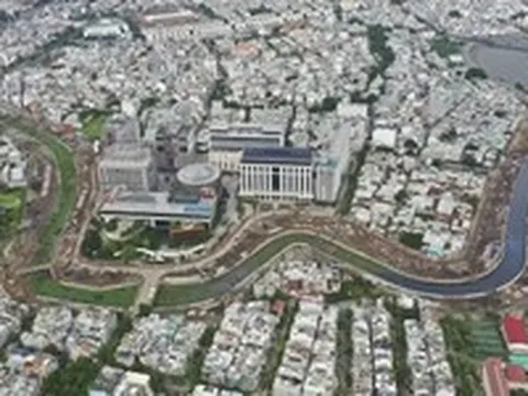 Flycam mặt bằng thông thoáng quanh rạch Xuyên Tâm từ kênh Nhiêu Lộc tới sông Vàm Thuật