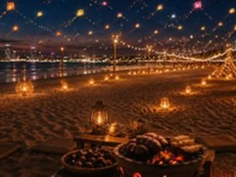 Lần đầu tiên Đà Nẵng có dạ tiệc ánh sáng, ẩm thực về đêm ở bãi biển