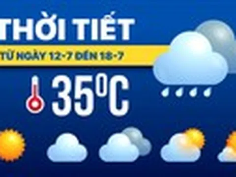 Dự báo thời tiết từ 12 đến 18-7: Bắc Bộ mưa to, Trung Bộ nắng nóng, Nam Bộ mưa chiều