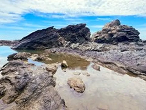 Những ghềnh đá đen hàng trăm triệu năm bên bờ biển Đà Nẵng