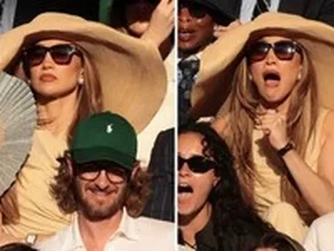 Jennifer Lopez gây tranh cãi ở Wimbledon vì chiếc nón quá khổ